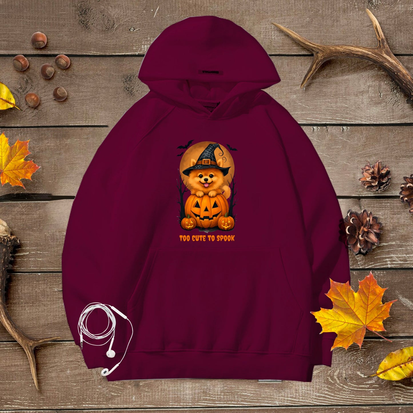 Cute Halloween Unisex Premium Hoodie Pomeranian Witch