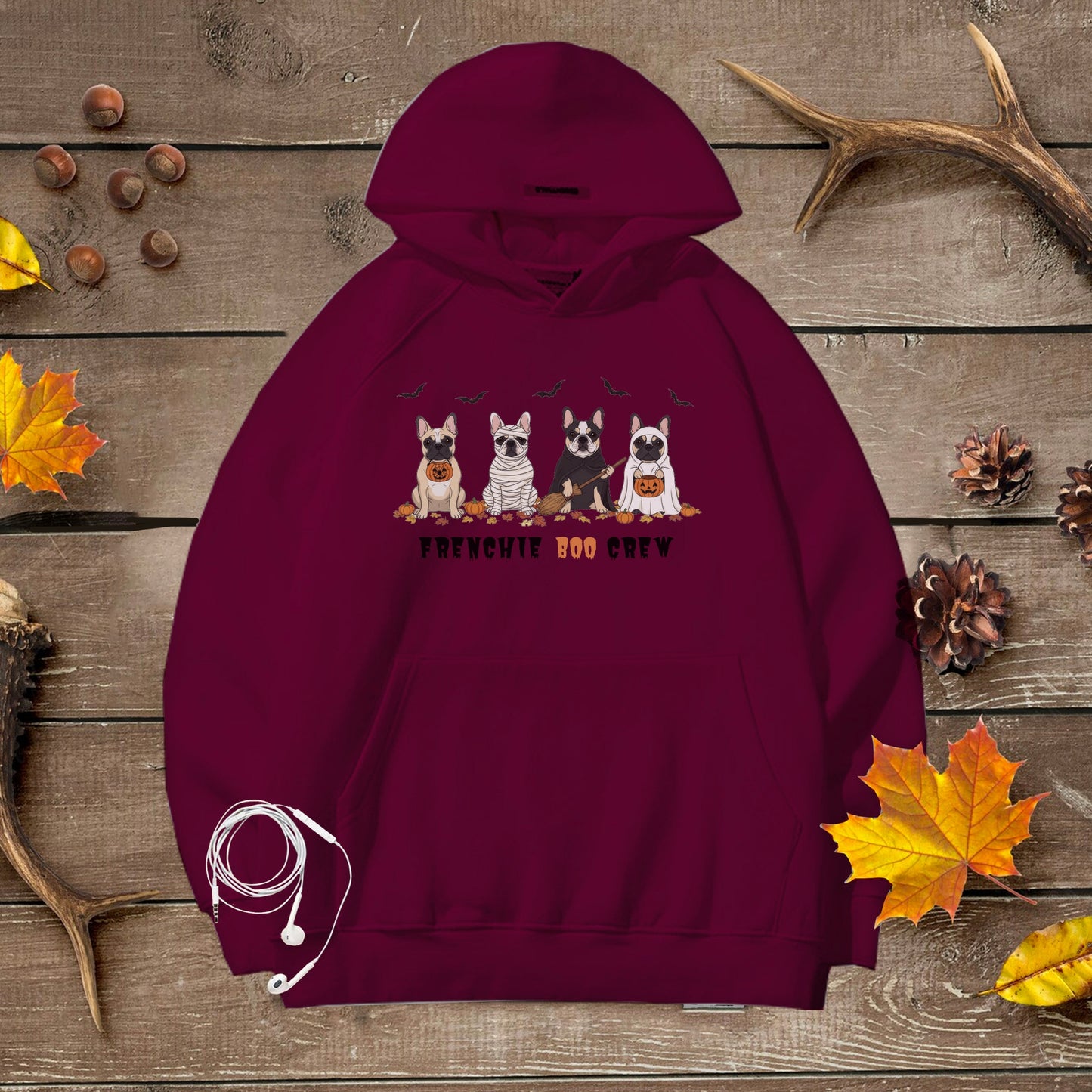 Spooky Frenchie Halloween Premium Unisex Hoodie – Frenchie Boo Crew