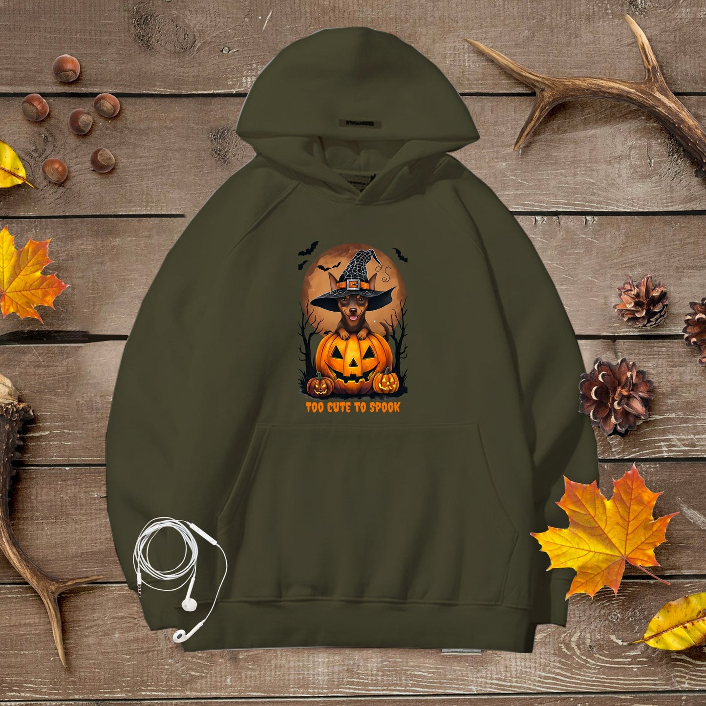 Cute Halloween Unisex Premium Hoodie Mini Pinscher Witch