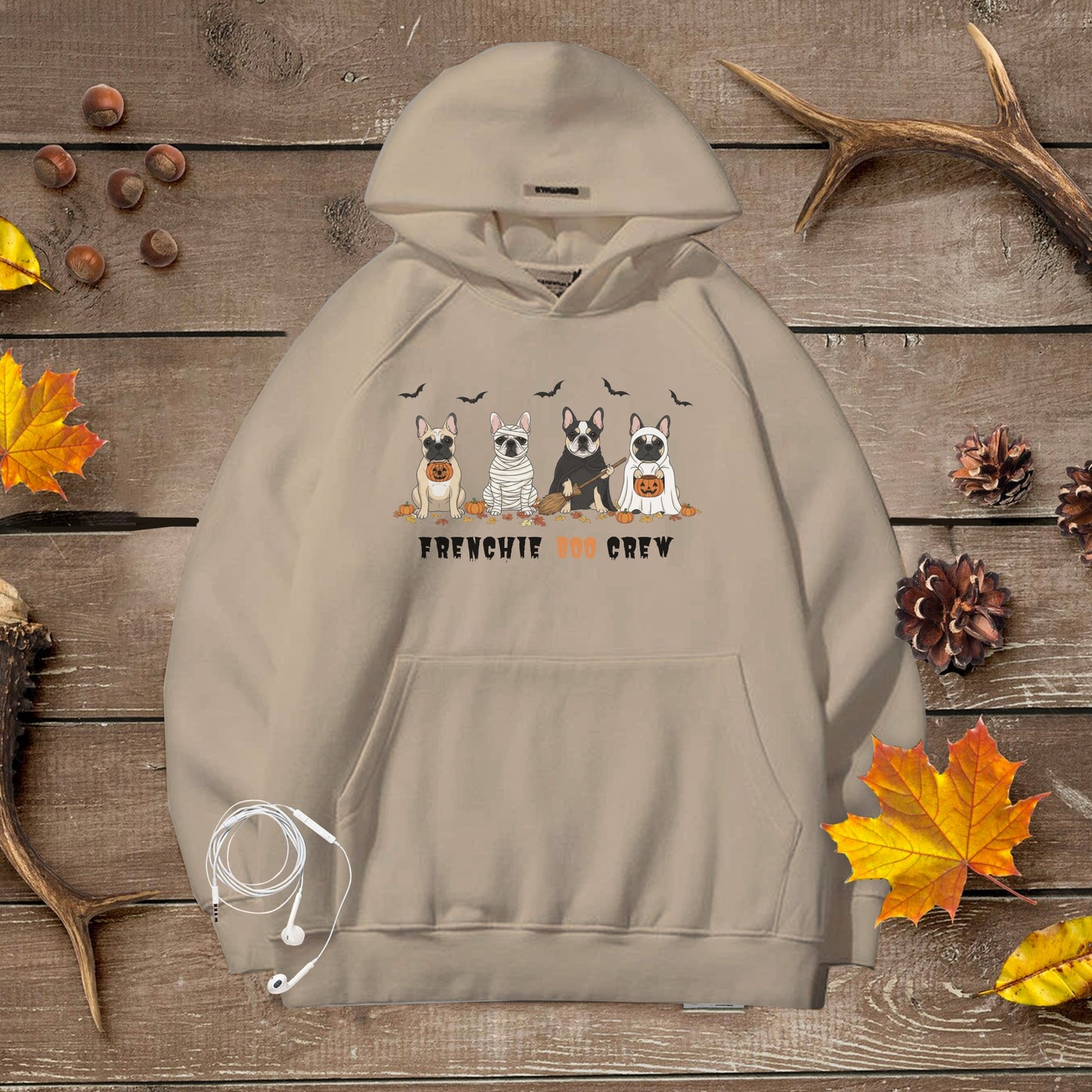 Spooky Frenchie Halloween Premium Unisex Hoodie – Frenchie Boo Crew