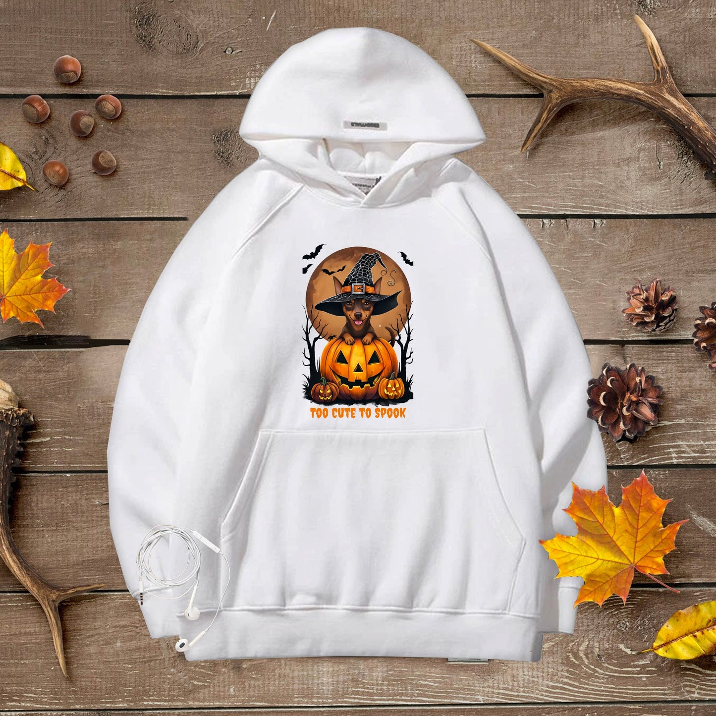 Cute Halloween Unisex Premium Hoodie Mini Pinscher Witch