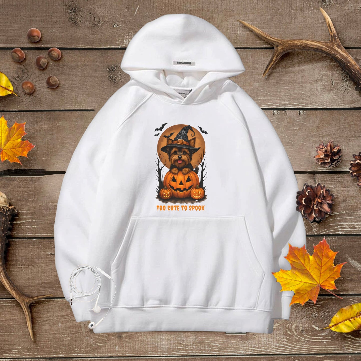 Cute Halloween Unisex Premium Hoodie Yorkie Witch