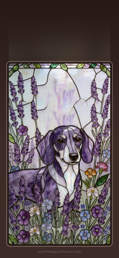 Dachshund wallpaper, Lavender