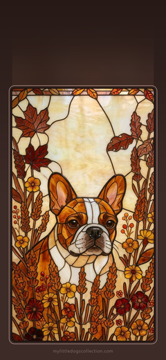French Bulldog wallpaper, Autumn Warmth