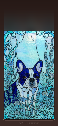 French Bulldog wallpaper, Ocean Blue