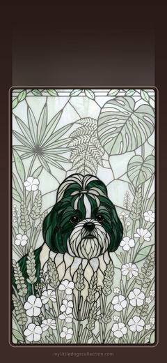 Shih Tzu wallpaper, Botanical Green
