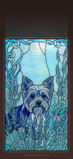 Yorkie wallpaper, Ocean Blue