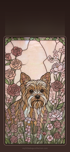 Yorkie wallpaper, Rose Garden
