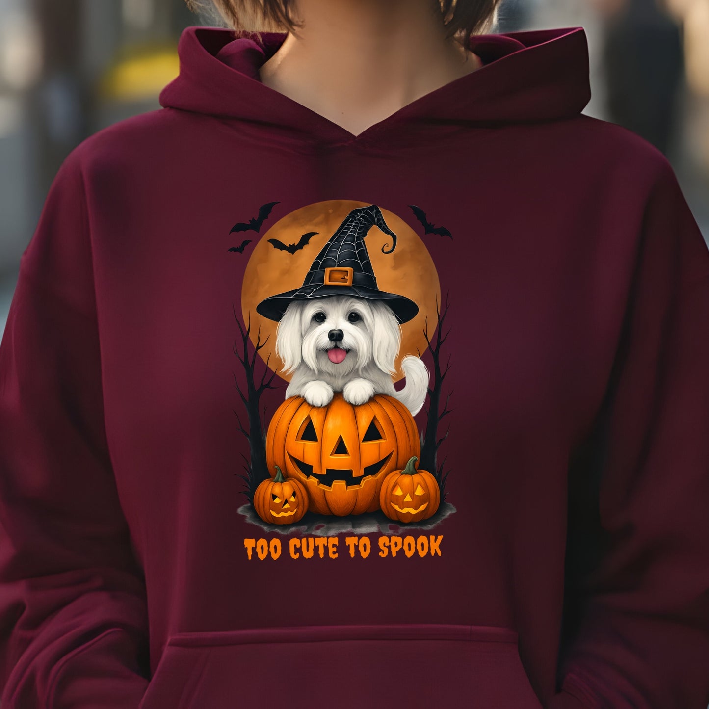 Cute Halloween Unisex Premium Hoodie Maltese Witch