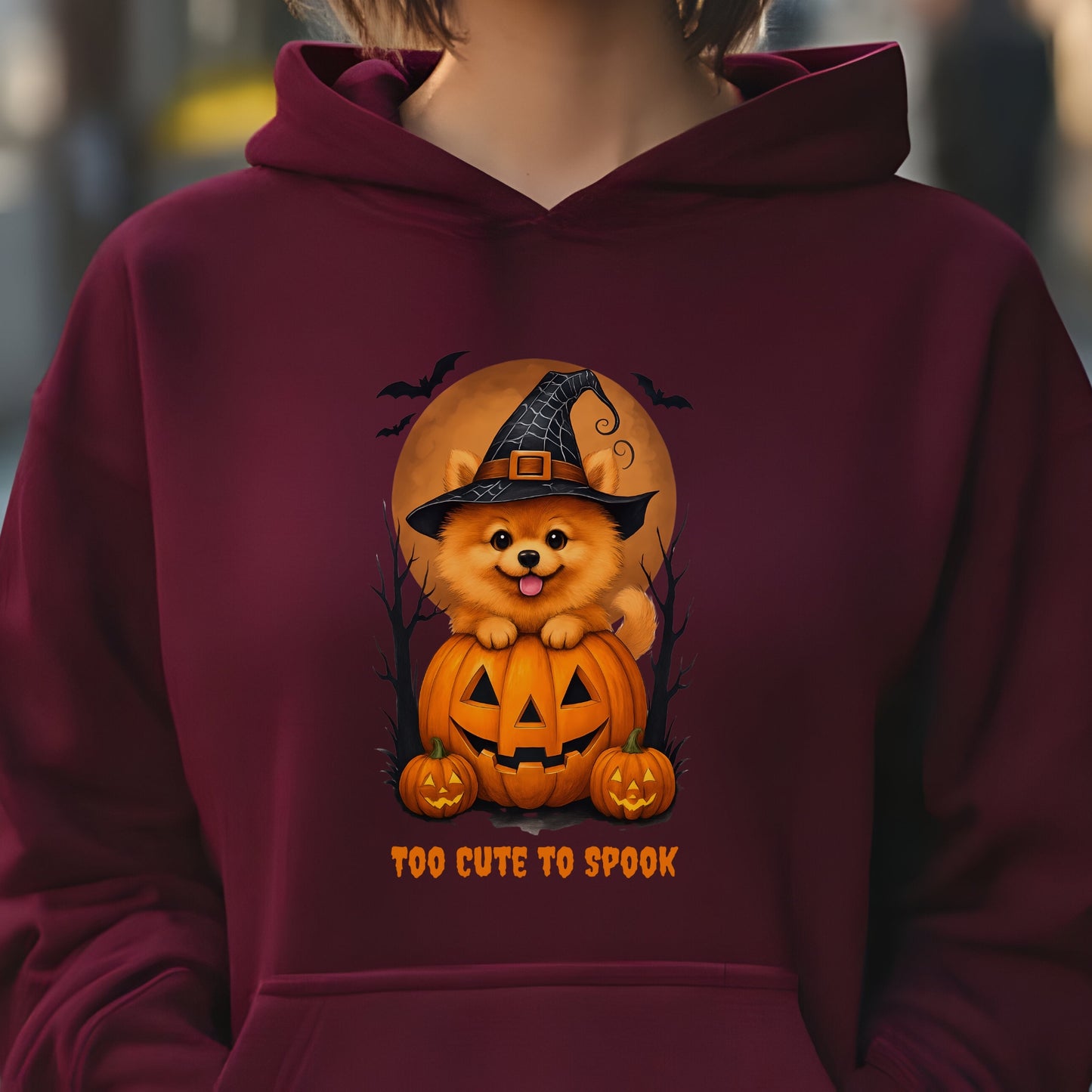 Cute Halloween Unisex Premium Hoodie Pomeranian Witch
