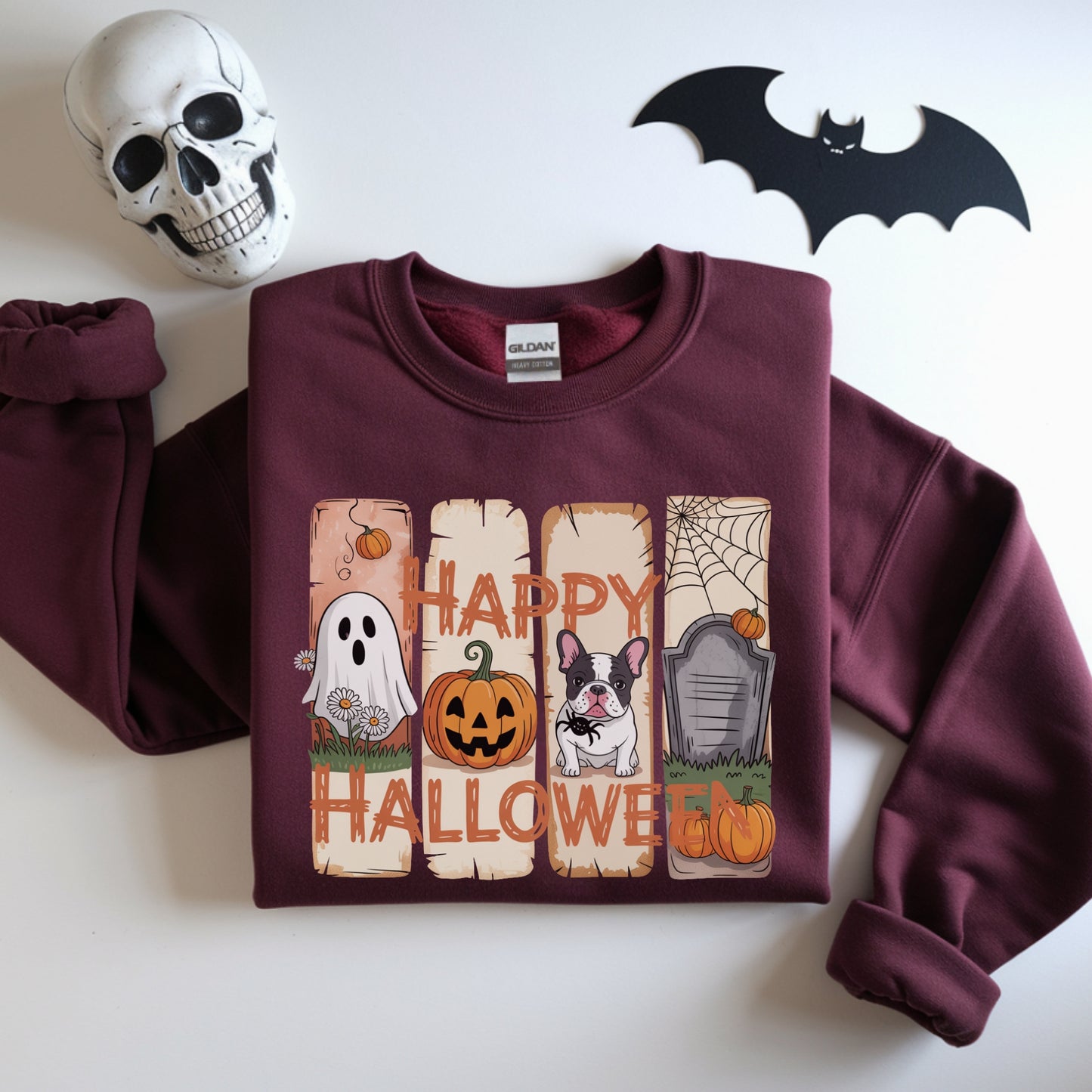 Cozy Frenchie Halloween Sweatshirt – Dog Lover Gift