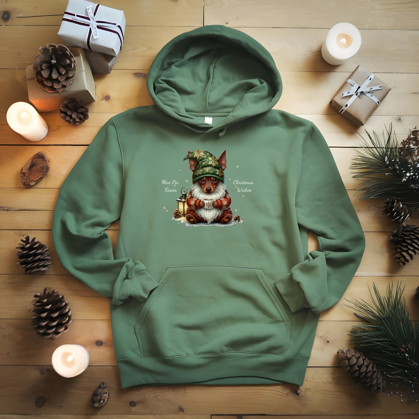 Magical Mini Pinscher Christmas Gnome Unisex Premium Hoodie – Cozy Joy for Dog Lovers