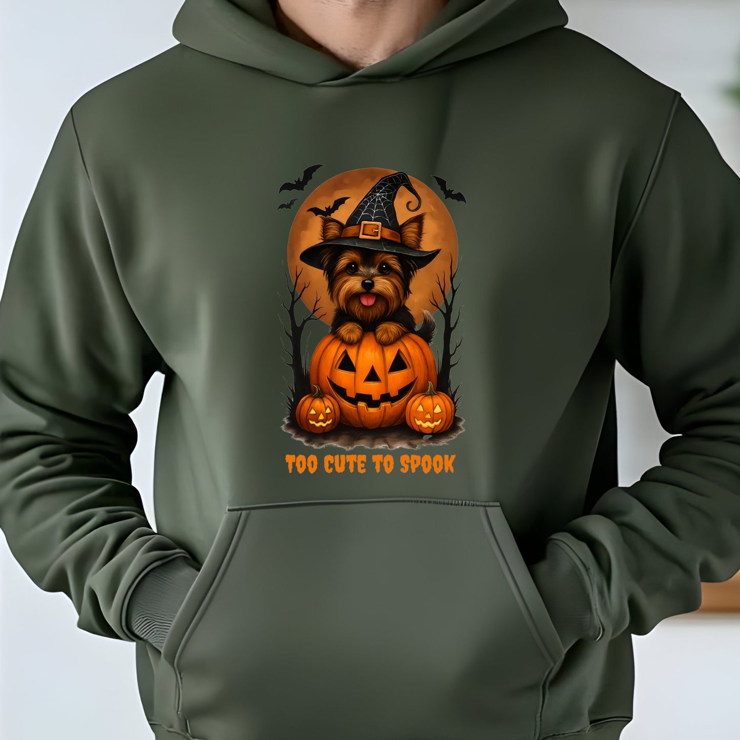 Cute Halloween Unisex Premium Hoodie Yorkie Witch