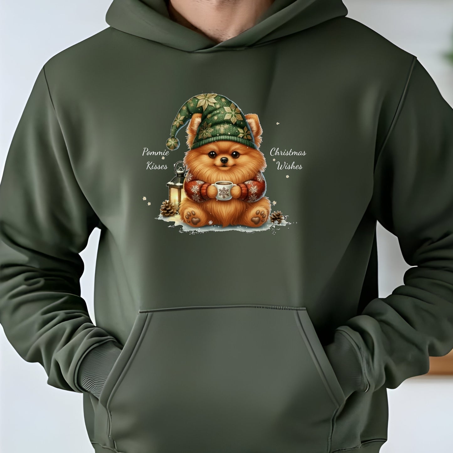 Magical Pomeranian Christmas Gnome Unisex Premium Hoodie – Cozy Joy for Dog Lovers