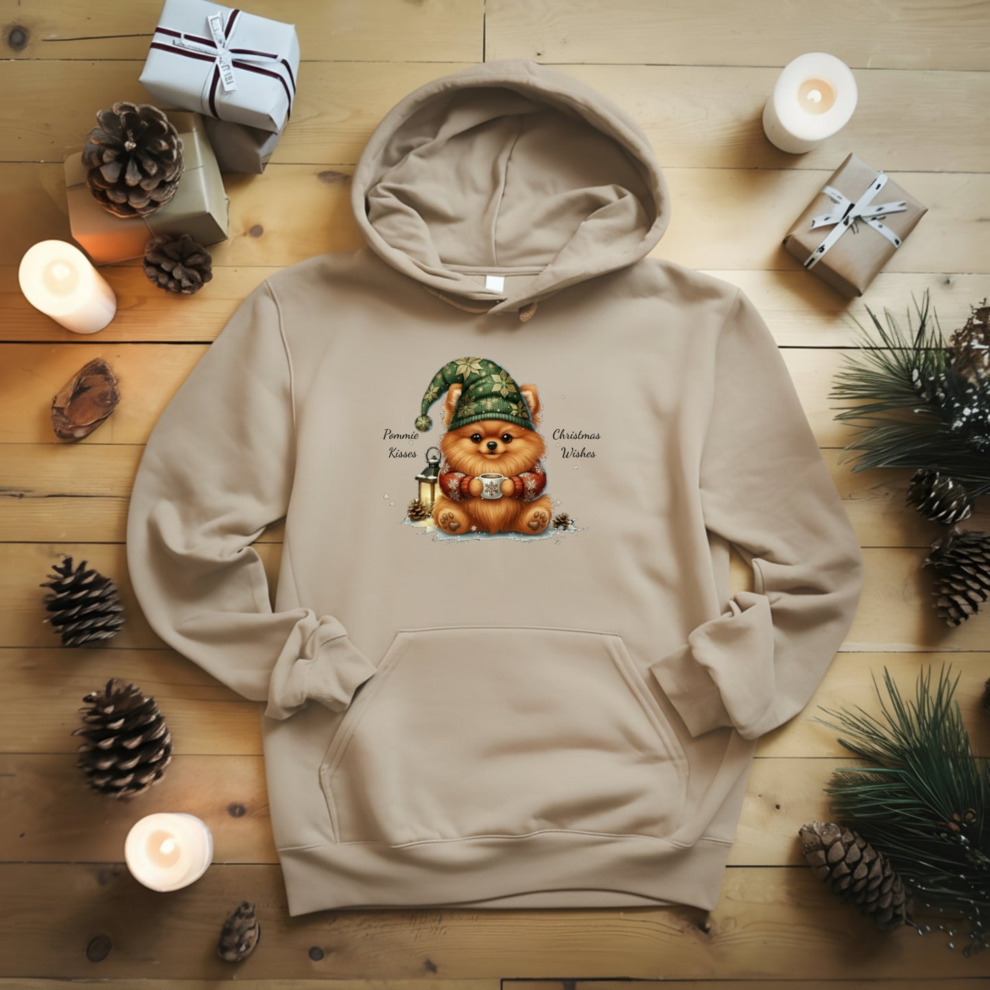 Magical Pomeranian Christmas Gnome Unisex Premium Hoodie – Cozy Joy for Dog Lovers