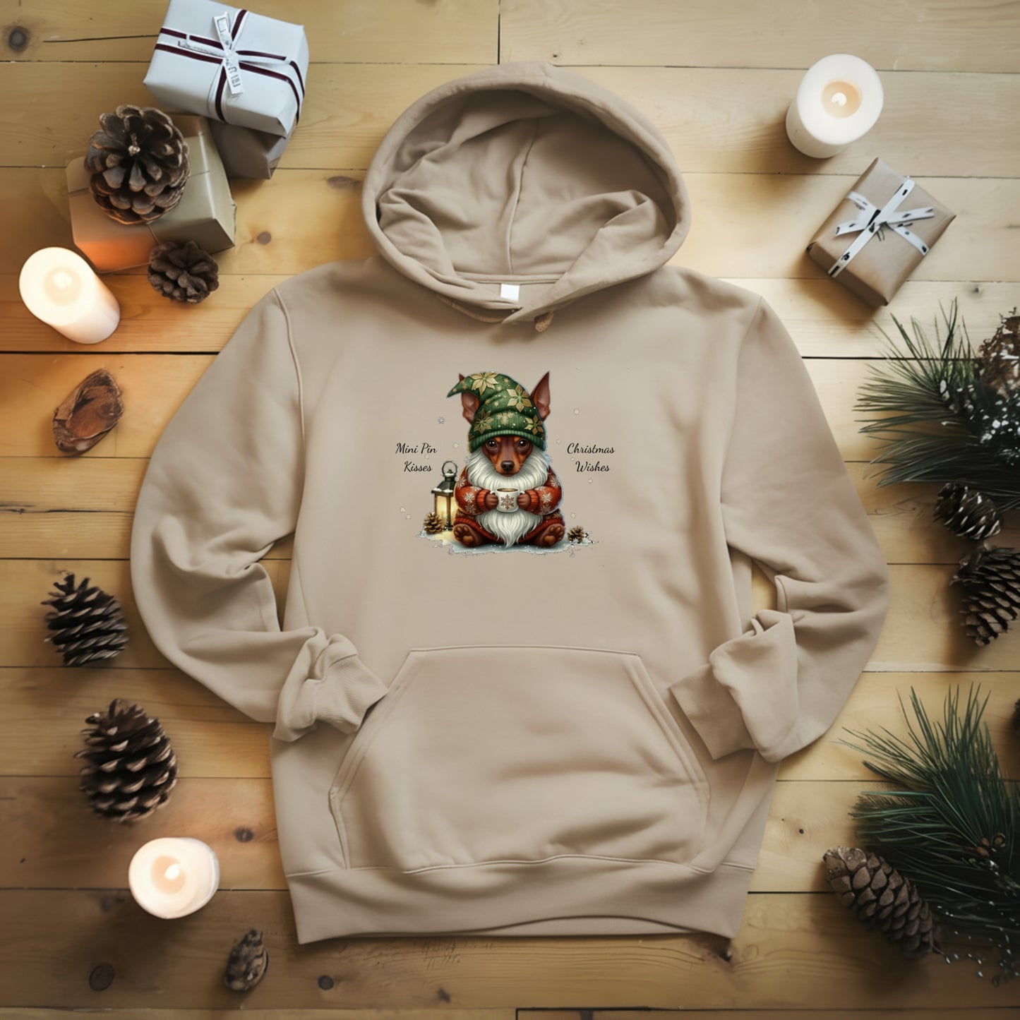 Magical Mini Pinscher Christmas Gnome Unisex Premium Hoodie – Cozy Joy for Dog Lovers