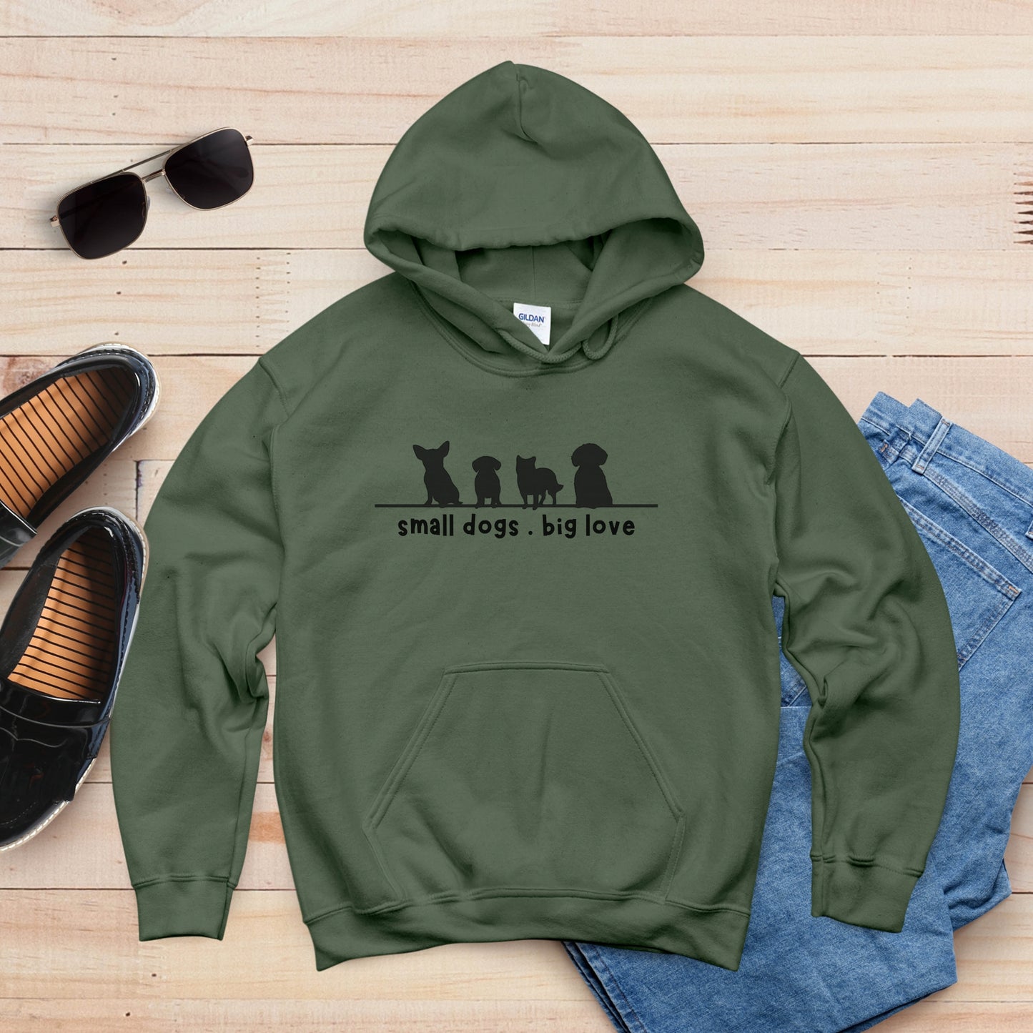 Funny Unisex Hoodie Dog Lover Gift Small Dogs Big Love