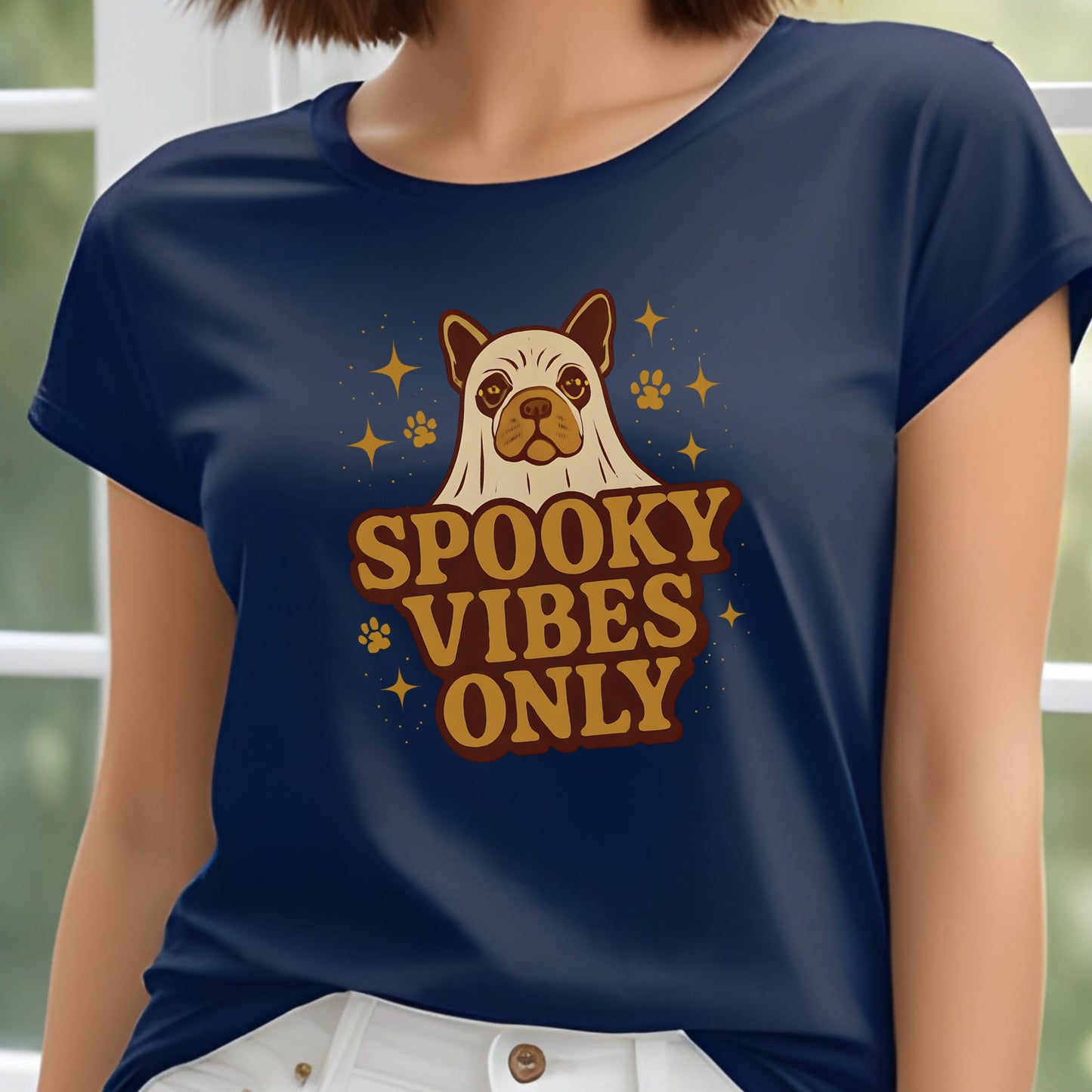 Spooky Vibes Only Halloween Unisex Premium Tee  Dog Lover Gift