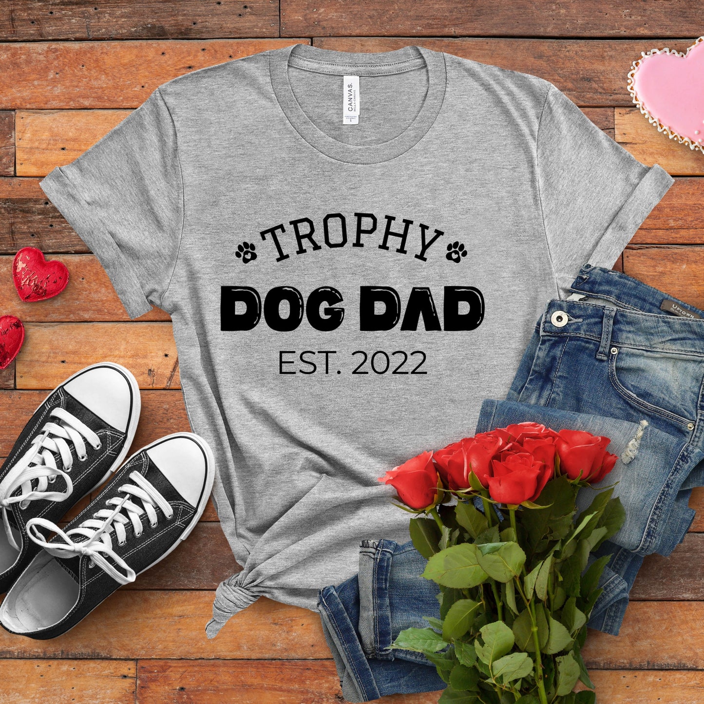 Trophy Dog Dad Premium Tee Valentines Day