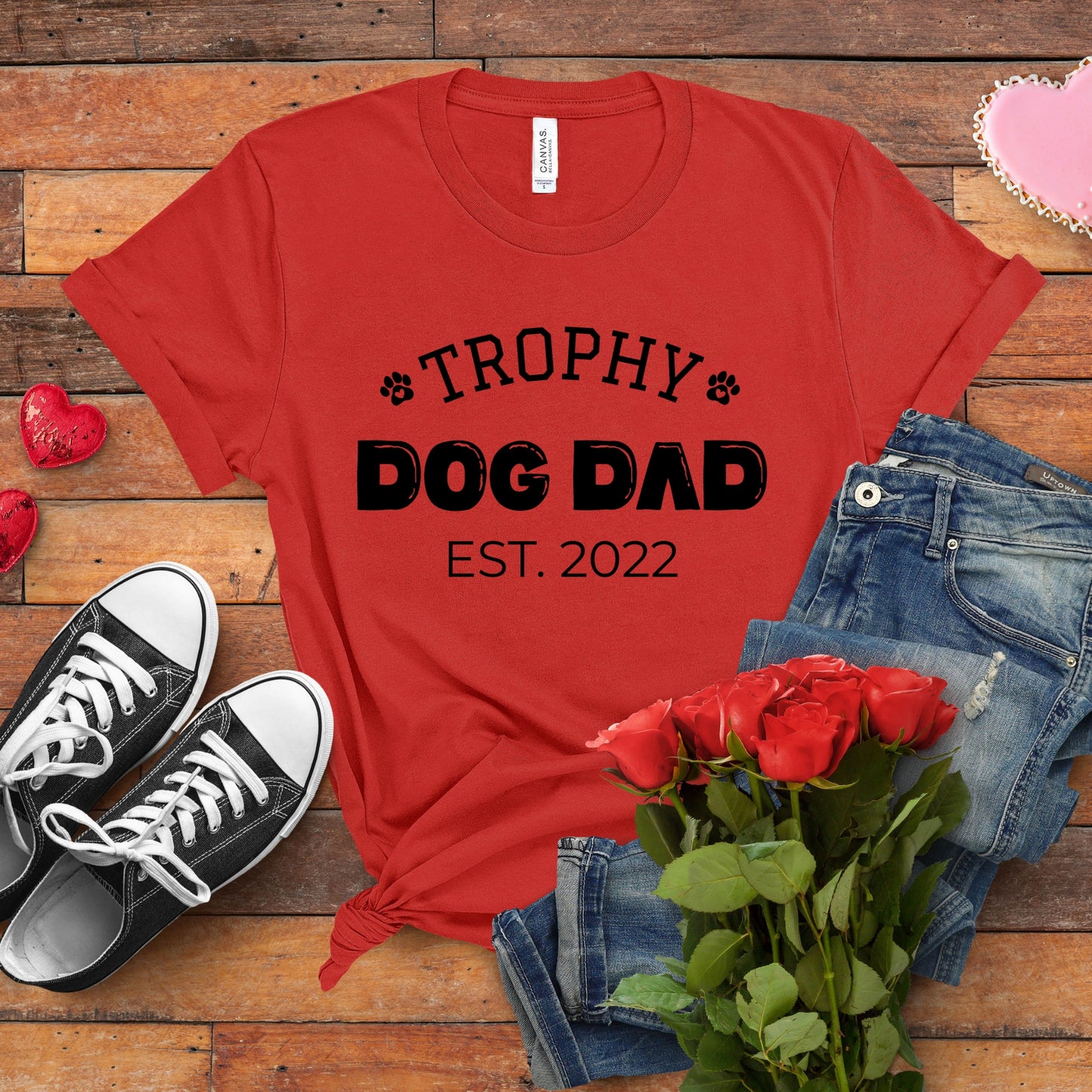 Trophy Dog Dad Premium Tee Valentines Day