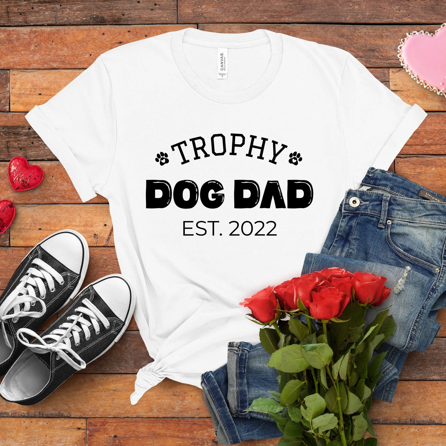 Trophy Dog Dad Premium Tee Valentines Day