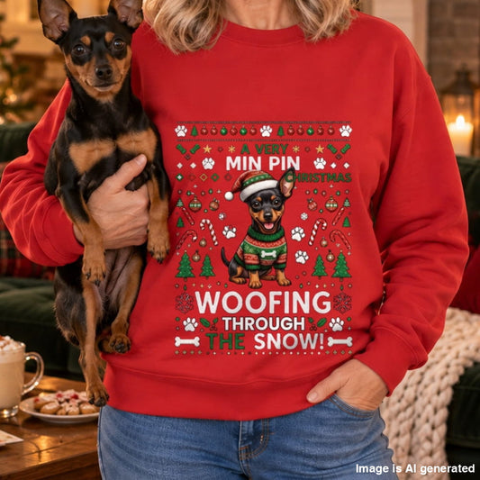 A Very Min Pin Christmas – Ugly Christmas Premium Sweatshirt - Sweatshirt