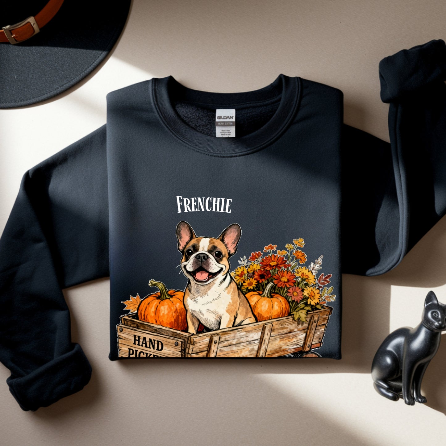 Hand Picked Frenchie Pumpkin Patch Unisex Premium Sweatshirt