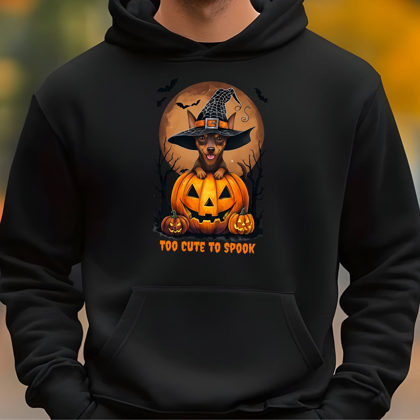 Cute Halloween Unisex Premium Hoodie Mini Pinscher Witch