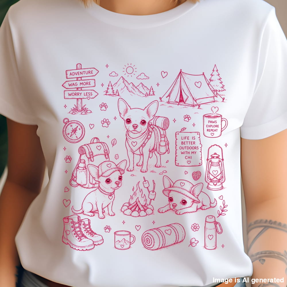 Chihuahua Mom Hiking Premium Tee - T-SHIRTS