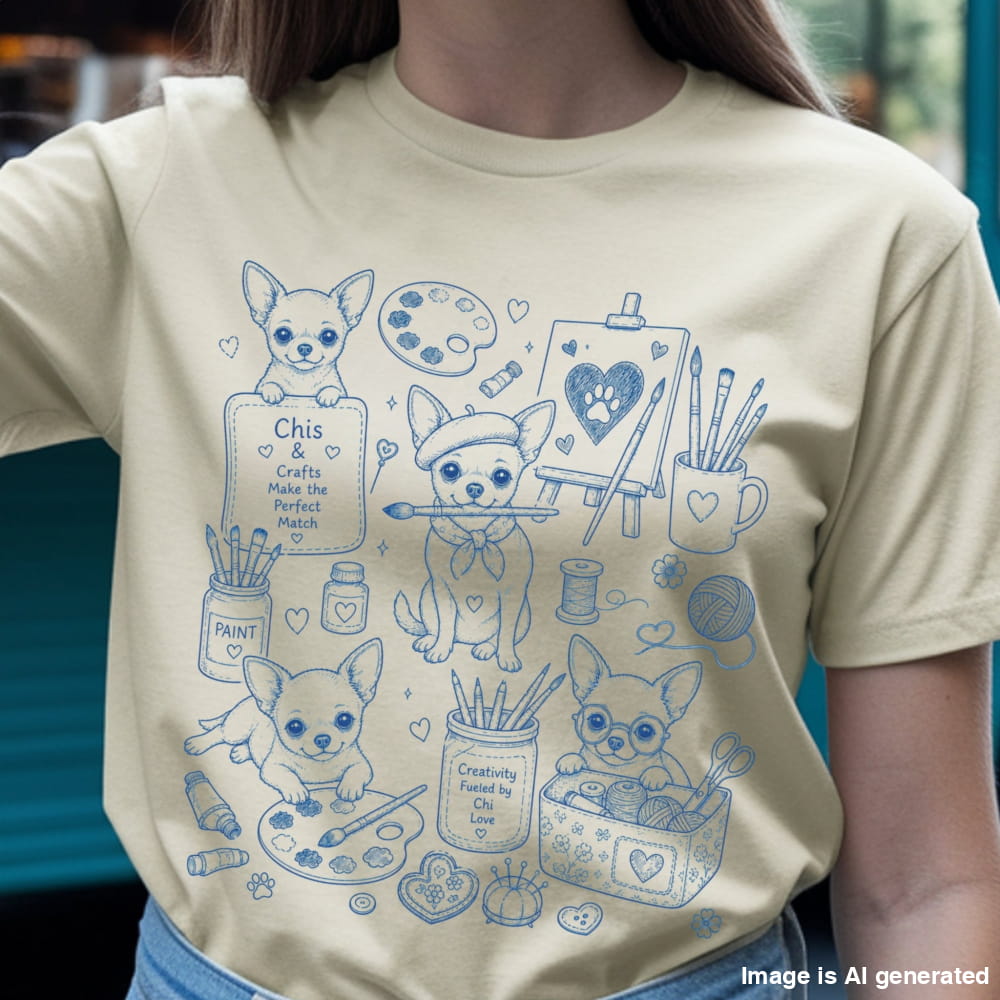 Chihuahua Mom Painting Premium Tee - T-SHIRTS