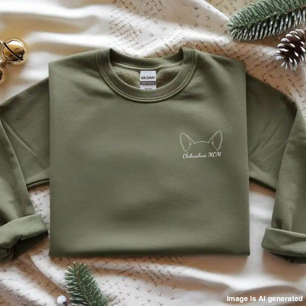 ’Chihuahua MOM’ Premium Sweatshirt - S / Military Green - SWEATSHIRTS