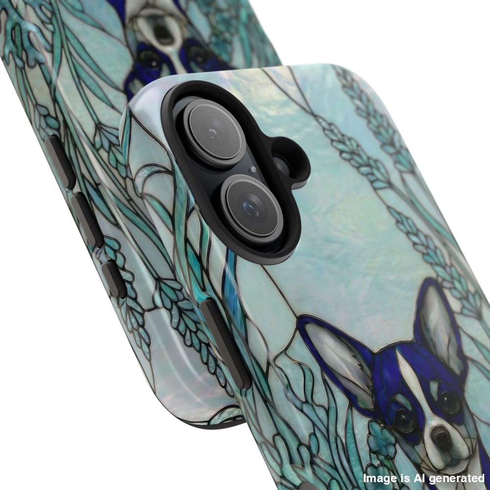 Chihuahua Stained Glass Style Tough Case, Alert & True Theme - iPhone 16 - Phone Case