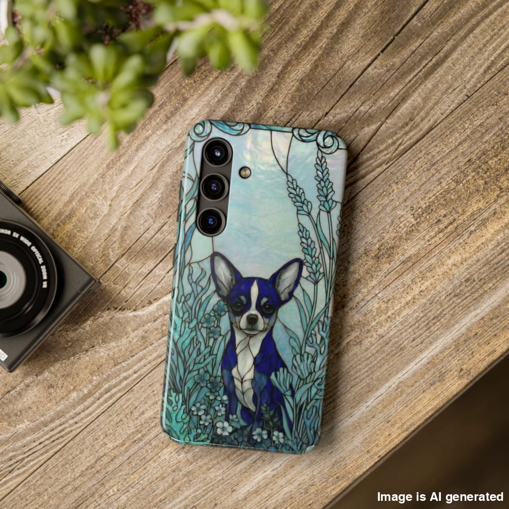 Chihuahua Stained Glass Style Tough Case, Alert & True Theme - Phone Case