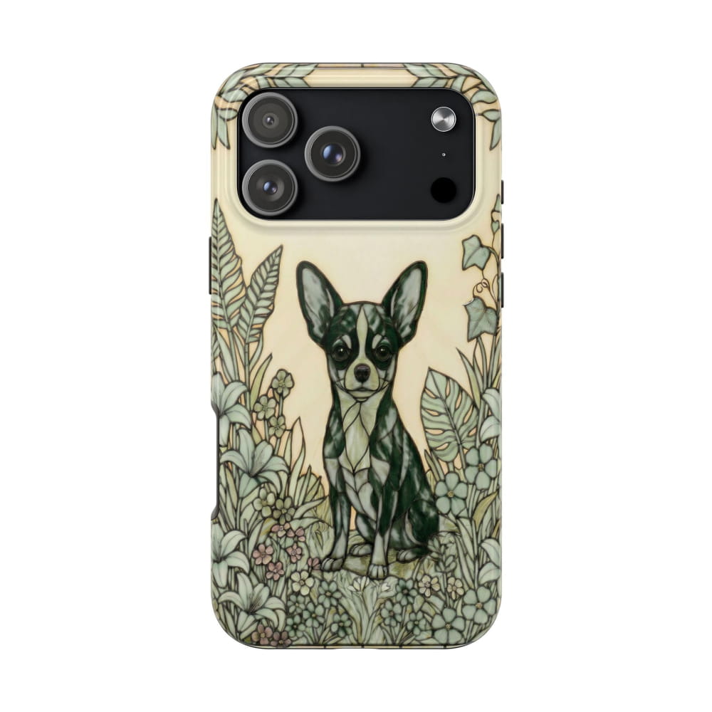 Chihuahua Stained Glass Style Tough Case, Wise & Wild Theme - iPhone 17 Pro Max - Phone Case