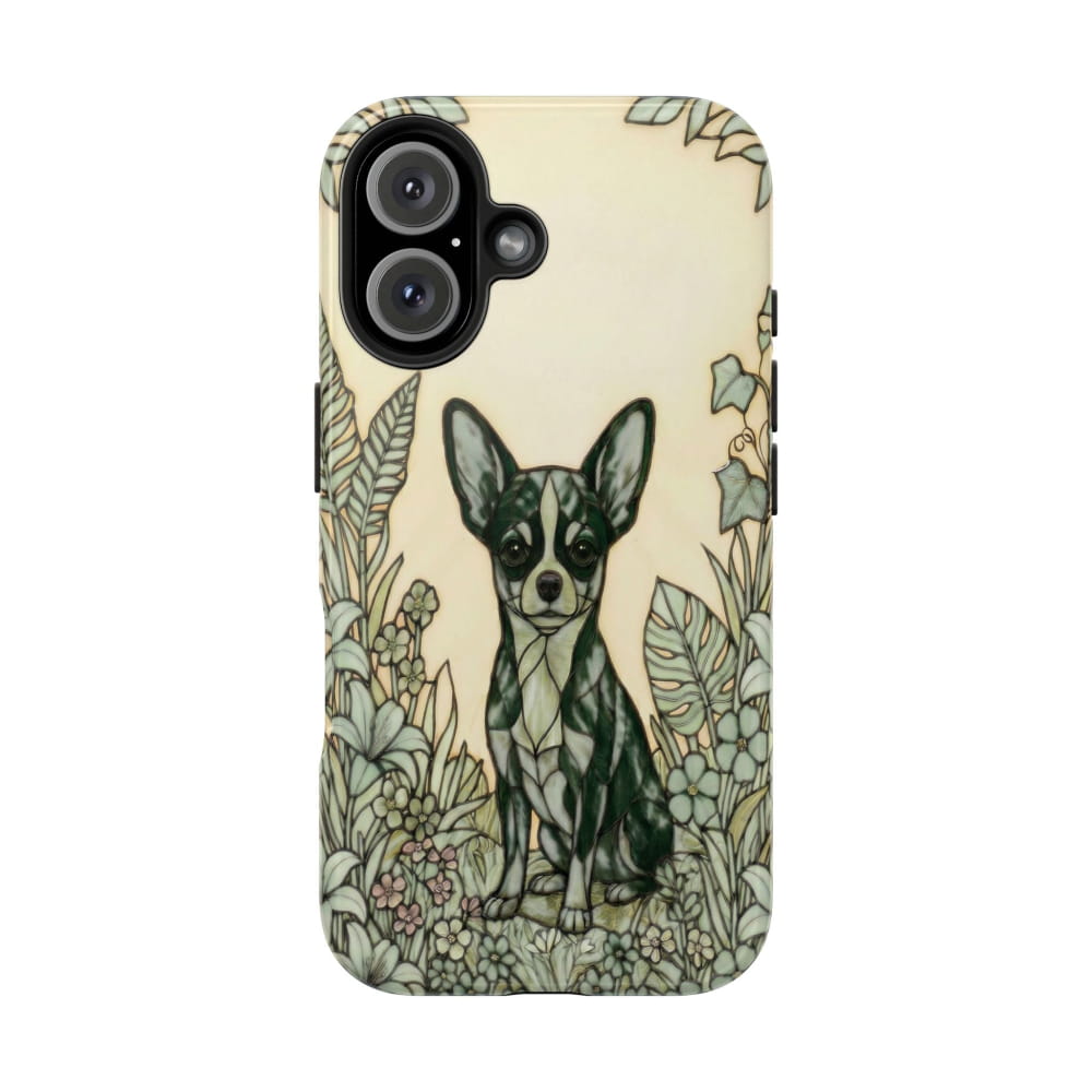 Chihuahua Stained Glass Style Tough Case, Wise & Wild Theme - Phone Case