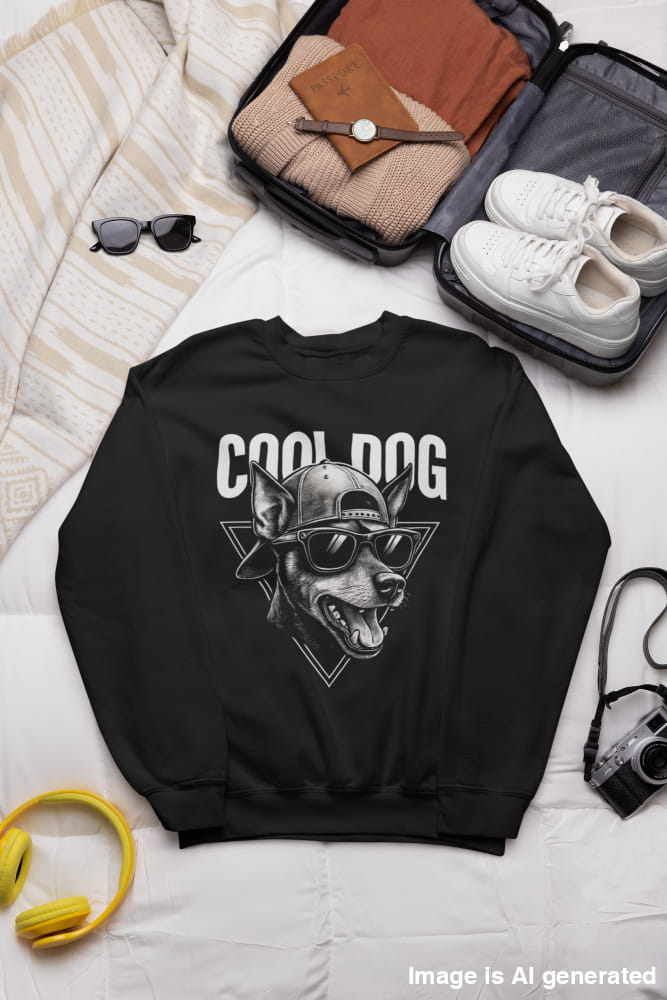 Cool Dog Unisex Premium Sweatshirt - S / Black - SWEATSHIRTS