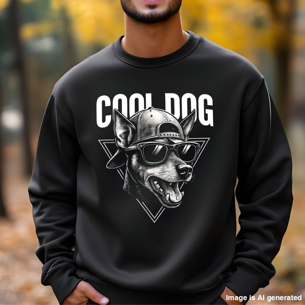 Cool Dog Unisex Premium Sweatshirt - S / Dark Heather - SWEATSHIRTS
