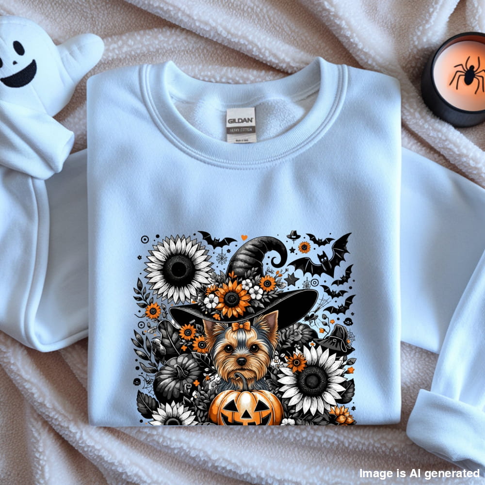 Copy of Cute to Spook – Halloween Yorkie Unisex Premium Sweatshirt - S / White - SWEATSHIRTS
