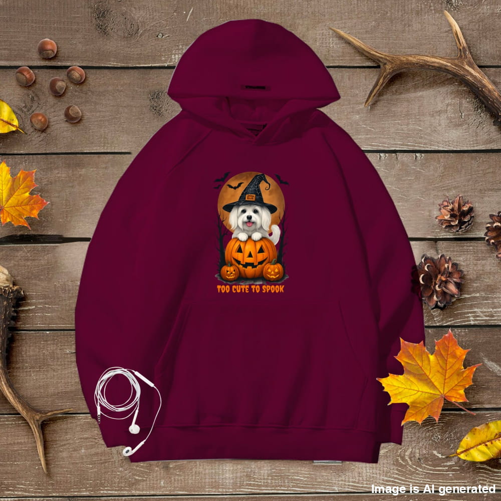 Cute Halloween Unisex Premium Hoodie Maltese Witch - Maroon / S - HOODIES