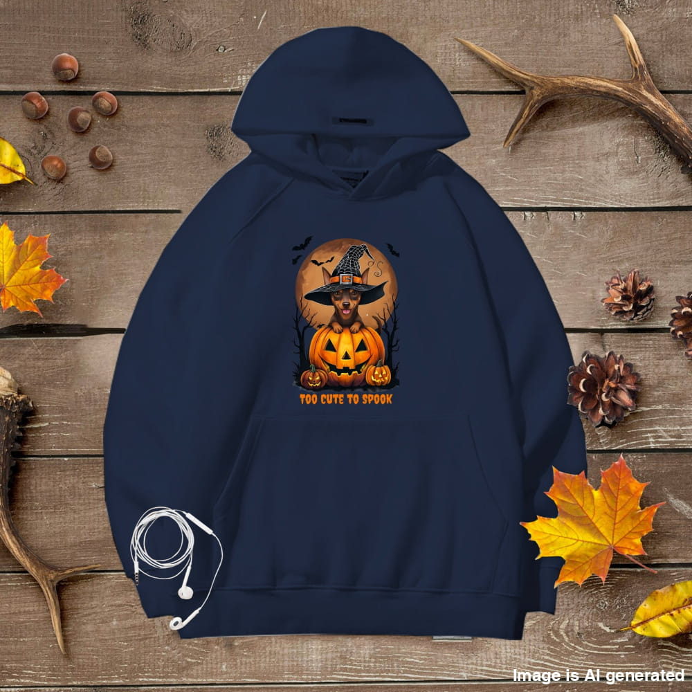 Cute Halloween Unisex Premium Hoodie Mini Pinscher Witch - Navy / S - HOODIES