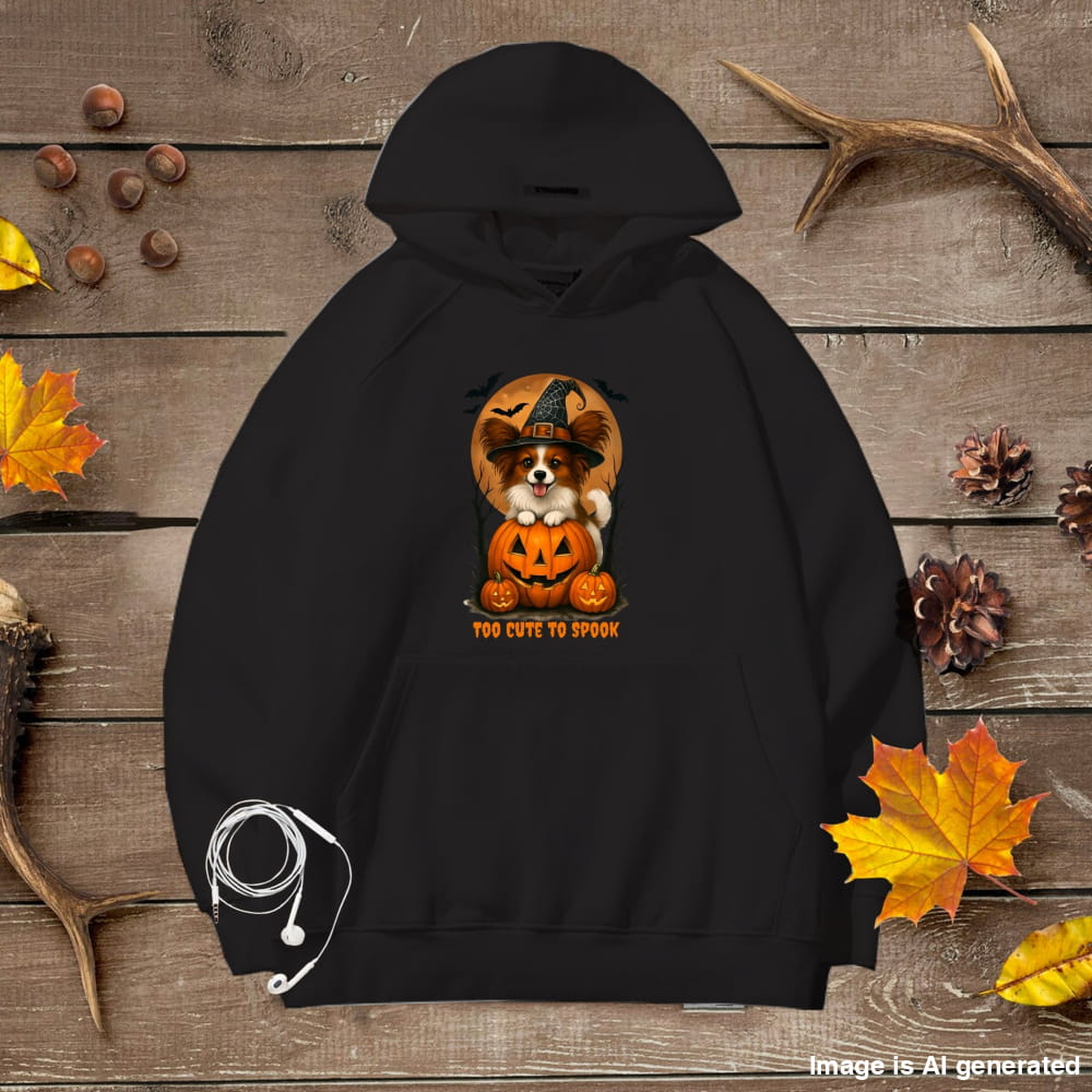 Cute Halloween Unisex Premium Hoodie Papillon Witch - Black / S - HOODIES