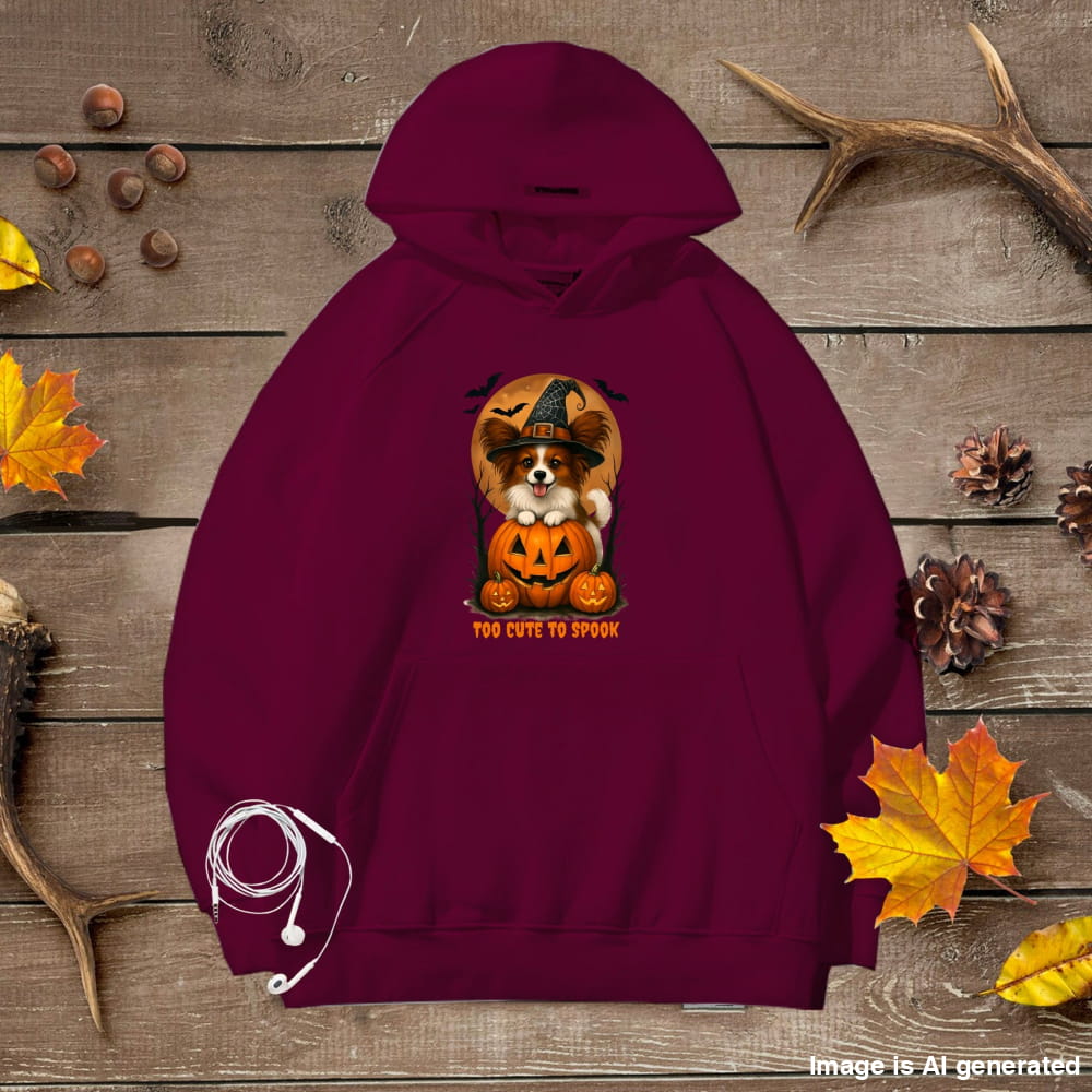 Cute Halloween Unisex Premium Hoodie Papillon Witch - Maroon / S - HOODIES