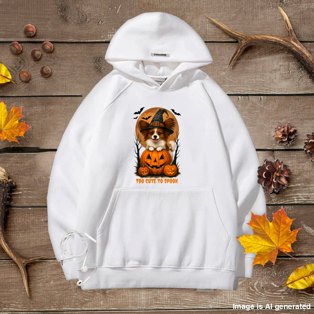 Cute Halloween Unisex Premium Hoodie Papillon Witch - White / S - HOODIES