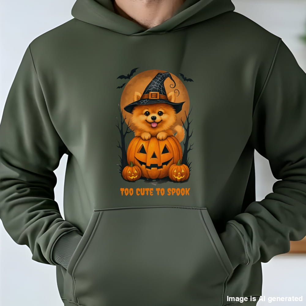 Cute Halloween Unisex Premium Hoodie Pomeranian Witch - HOODIES