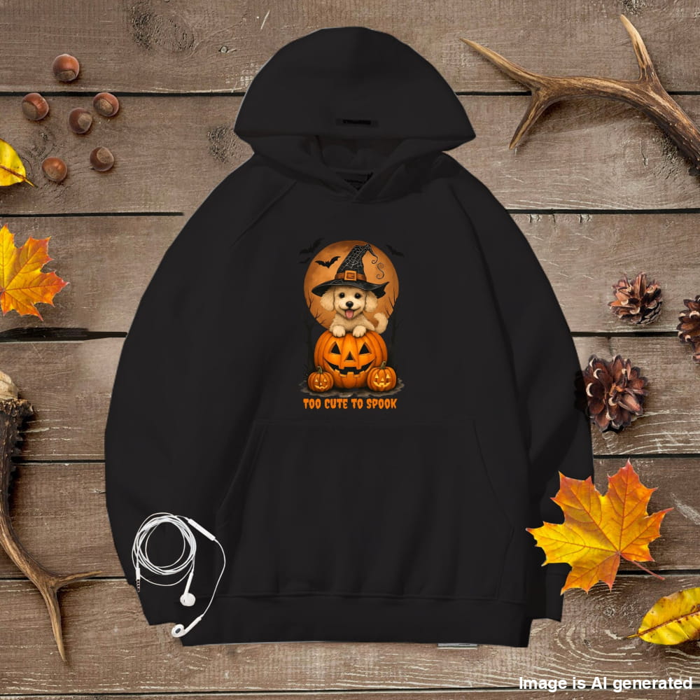 Cute Halloween Unisex Premium Hoodie Toy Poodle Witch - Black / S - HOODIES