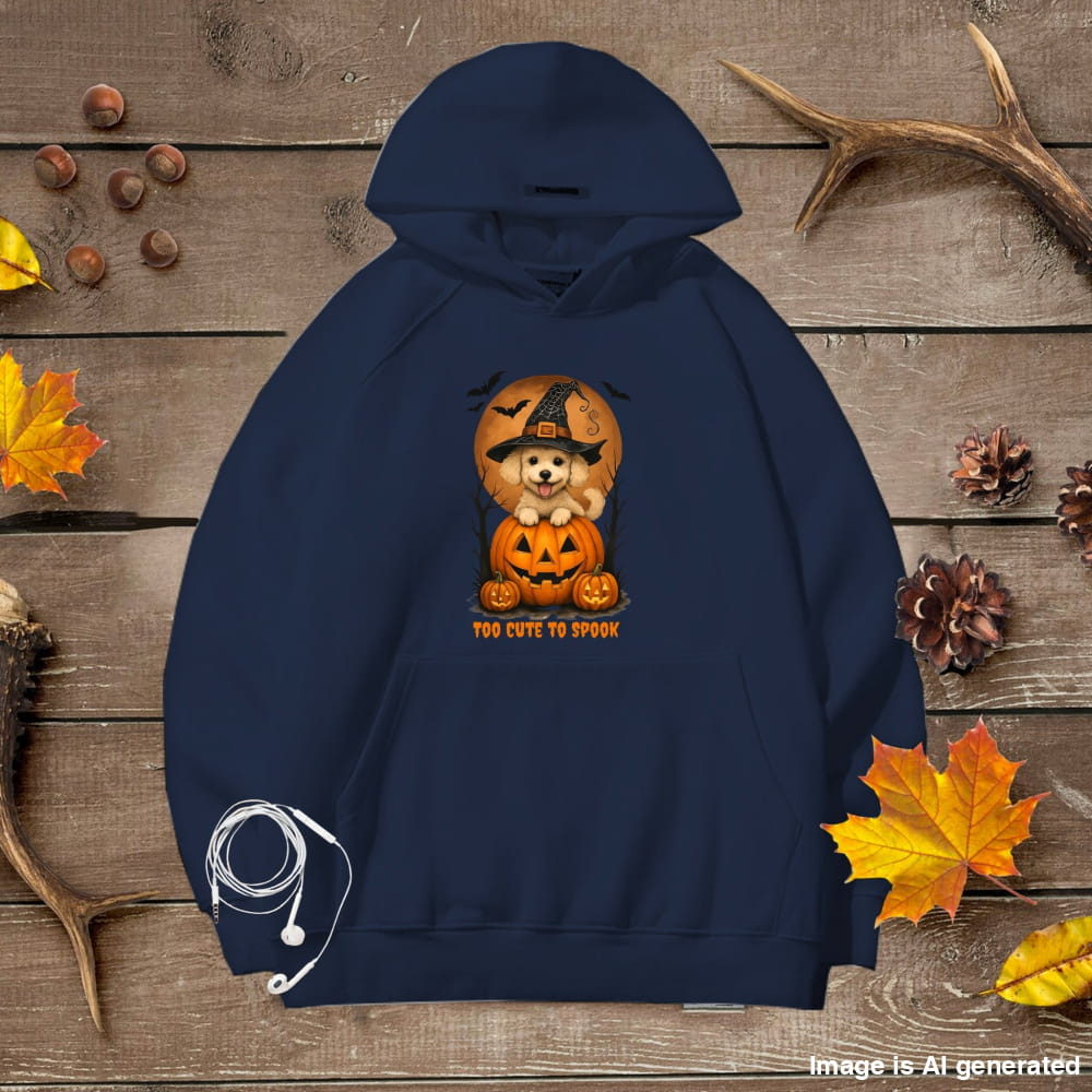 Cute Halloween Unisex Premium Hoodie Toy Poodle Witch - Navy / S - HOODIES