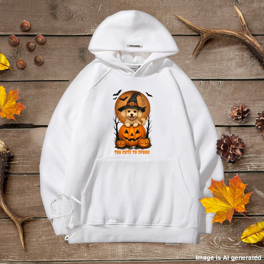 Cute Halloween Unisex Premium Hoodie Toy Poodle Witch - White / S - HOODIES