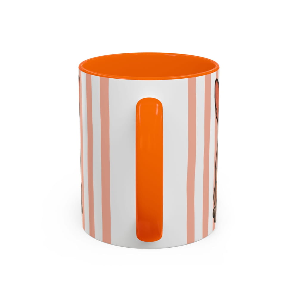Cute light Orange Striped Chihuahua Ceramic Cup - 11oz / Orange - Mug
