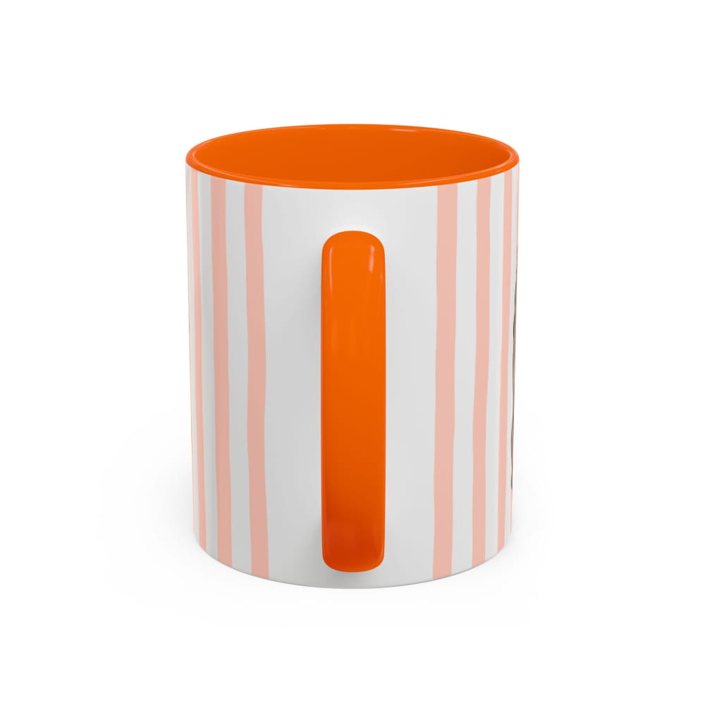 Cute Light Orange Striped Pomeranian Ceramic Cup - 11oz / Orange - Mug