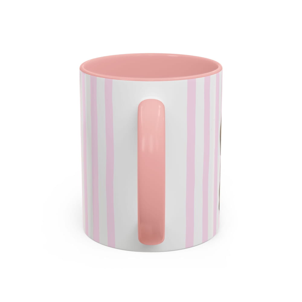Cylindrical container with pink lid and handle on a white background